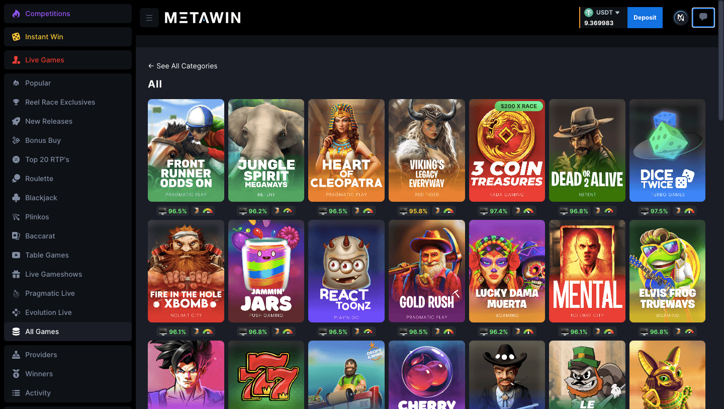 metawin lobby 2 games