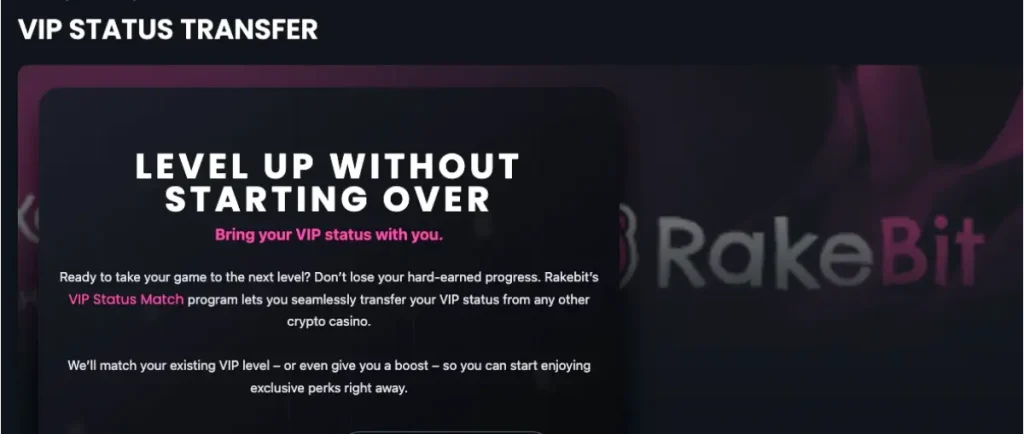 rakebit vip transfer