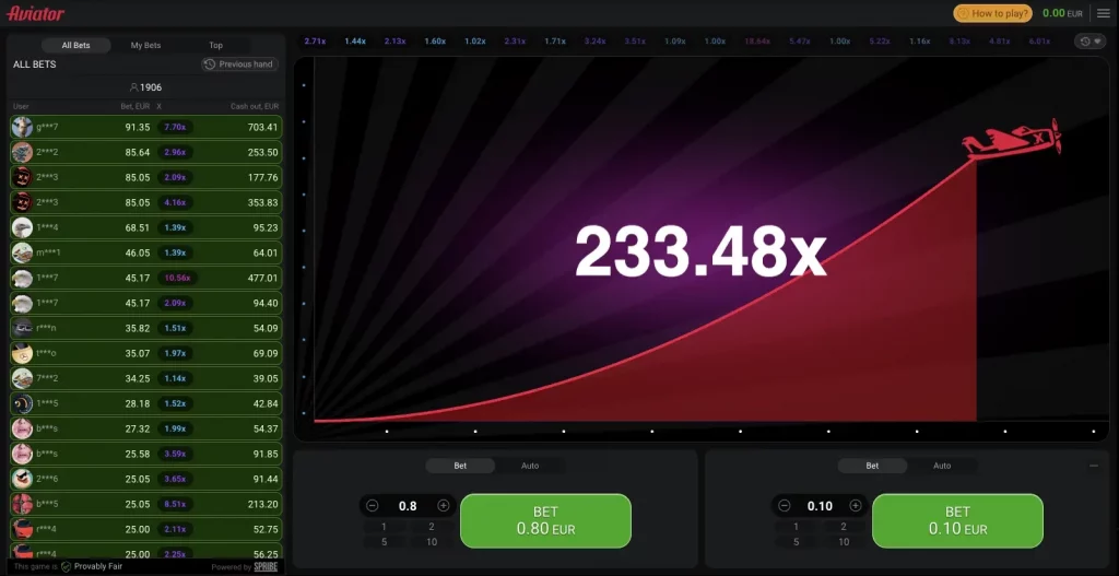 aviator demo game