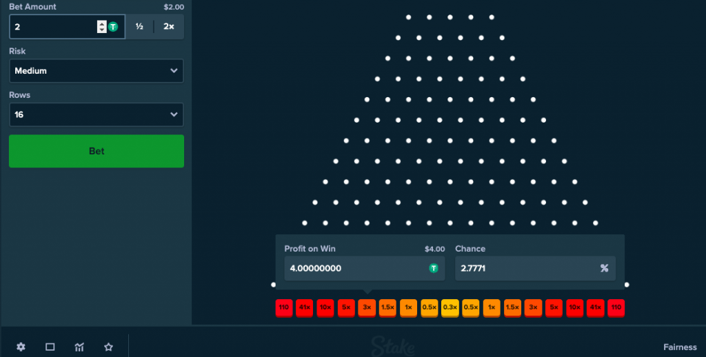 stake plinko odds