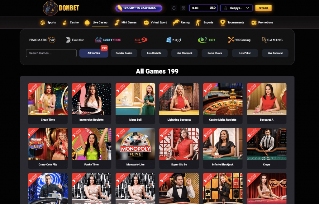 donbet live casino