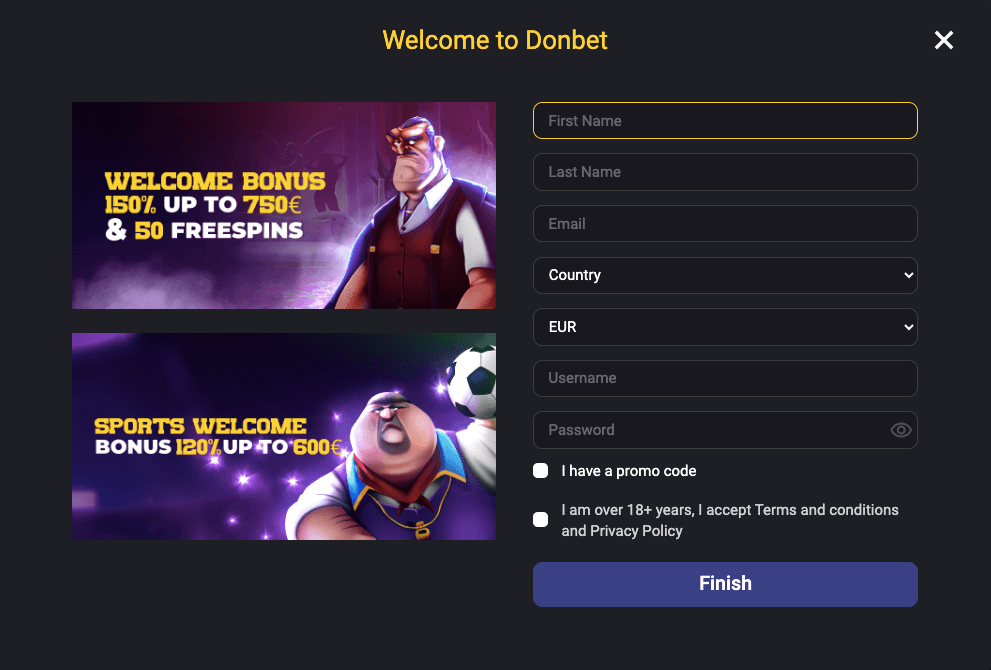 donbet signup