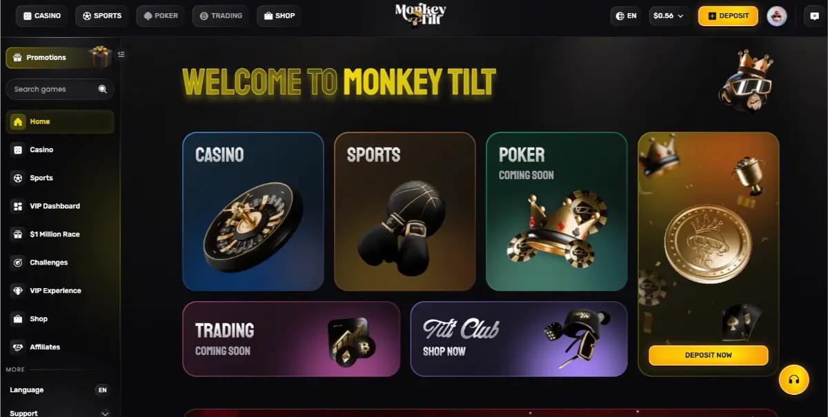 Monkey Tilt Lobby