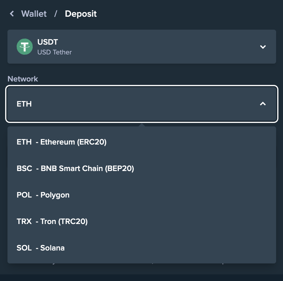 stake tether deposit networks