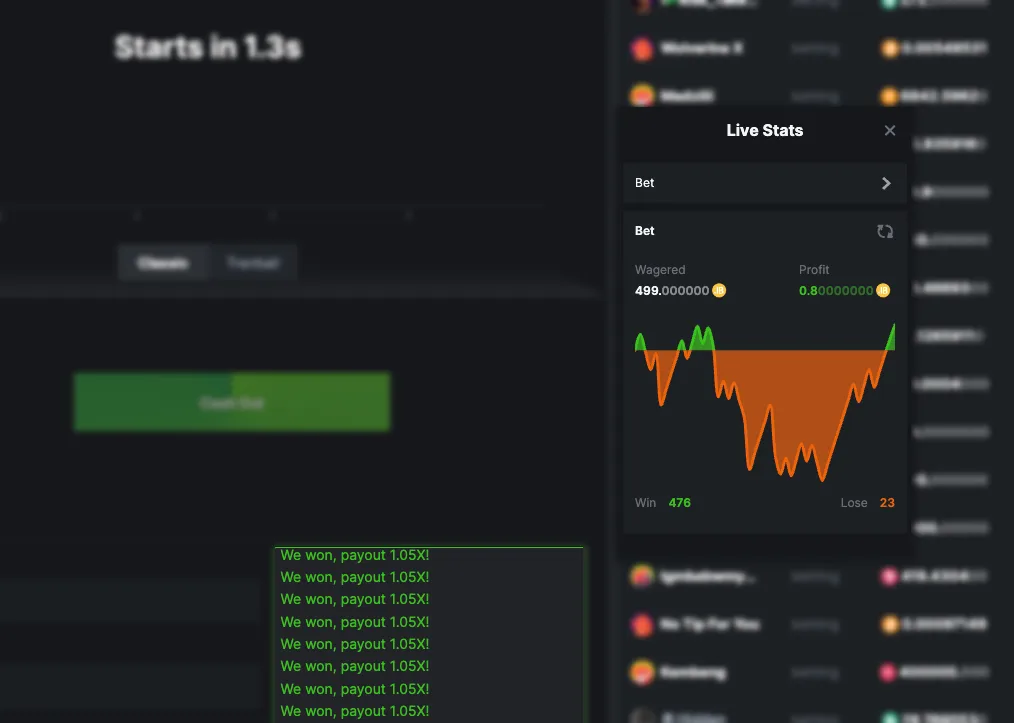1.05X crash gambling strategy 1