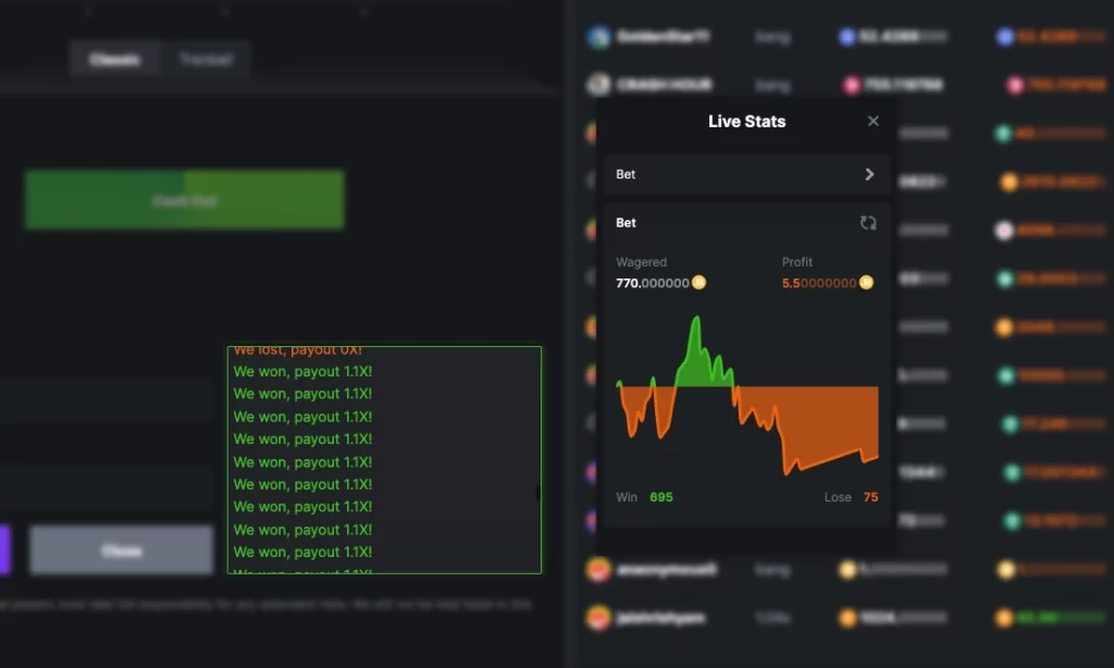 1.1X crash gambling strategy 3