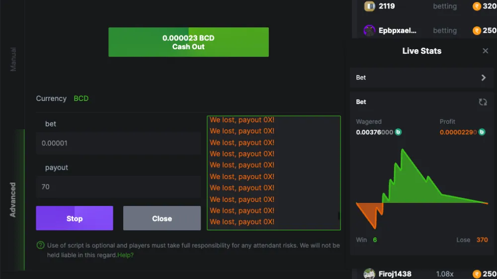 70x multiplier result