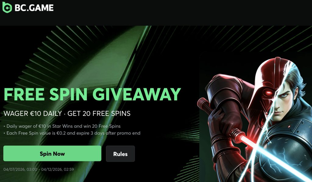 bc game free spin giveaways