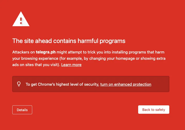 warning message
