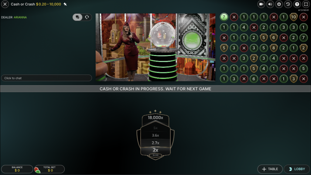 alternative view of the cash or crash game