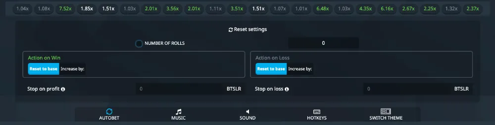 auto betting menu
