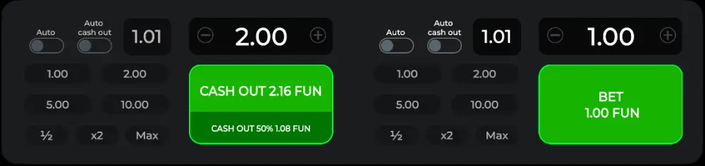 50% cashout feature