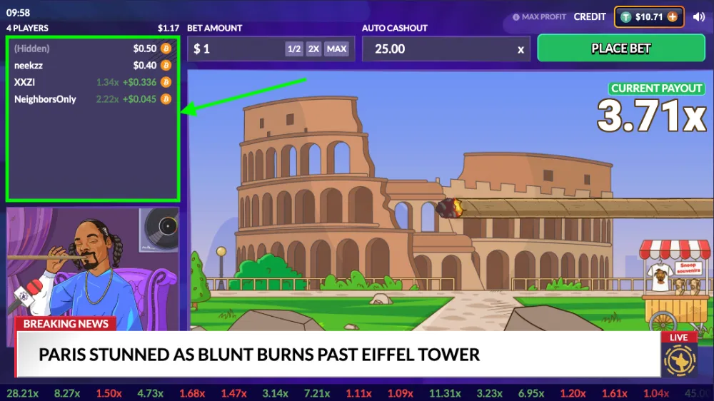 live bets snoop's hotbox