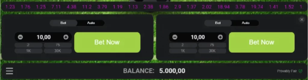 long ball by evoplay manual betting mode