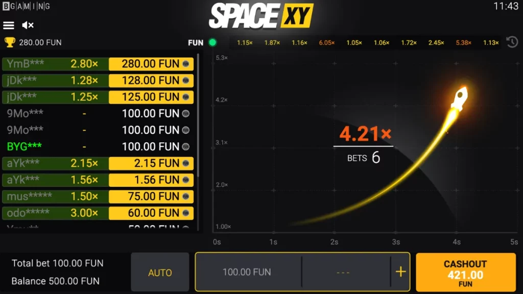 manual betting mode space xy crash game