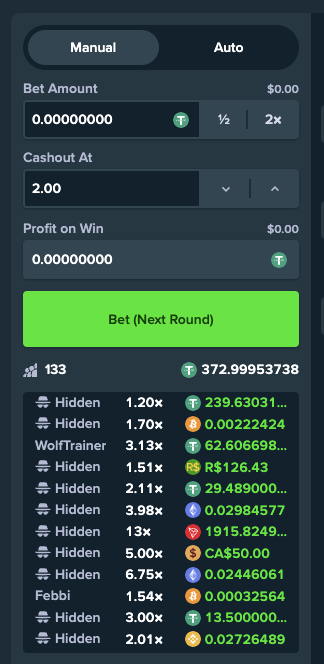manual crash betting stake
