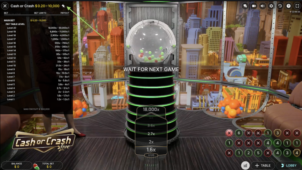 cash or crash payout table