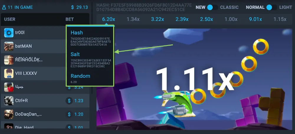 provable fairness thunderpick