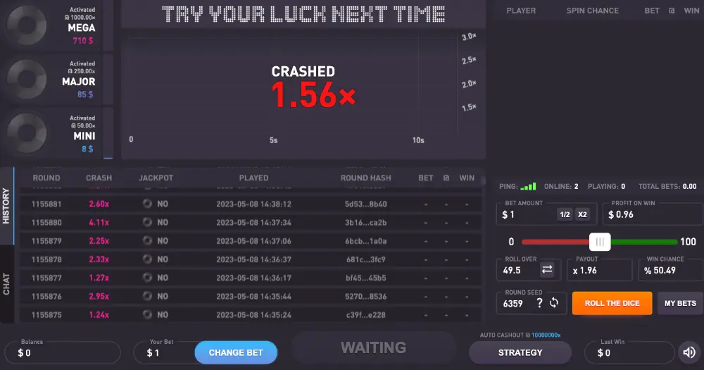 rocketpot original crash game
