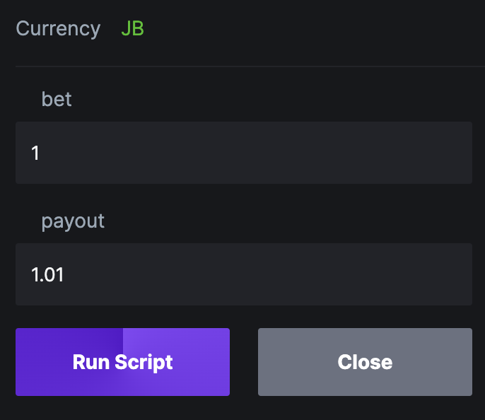 script settings