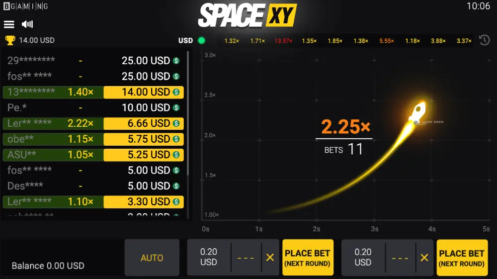 space xy crash game