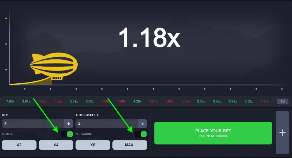 auto betting zeppelin crash game