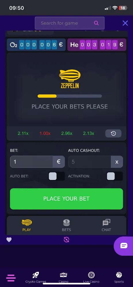 zeppelin crash game mobile