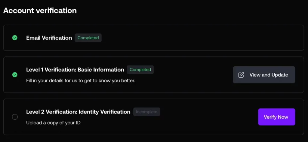 shuffle account verification