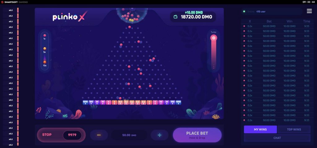 plinko x smartsoft gaming on desktop