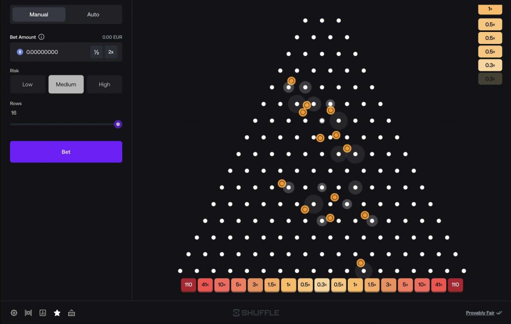 plinko by shuffle on desktop