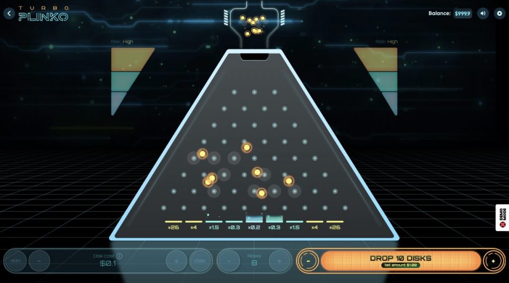 turbo plinko by turbo games on desktop