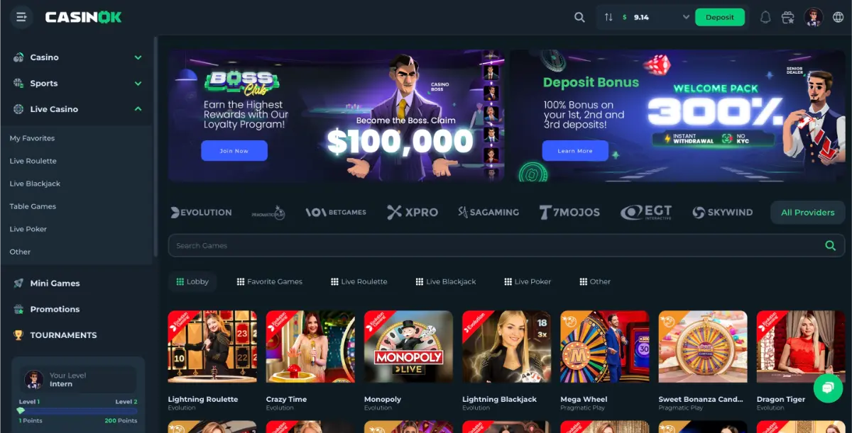 Casino live casino page
