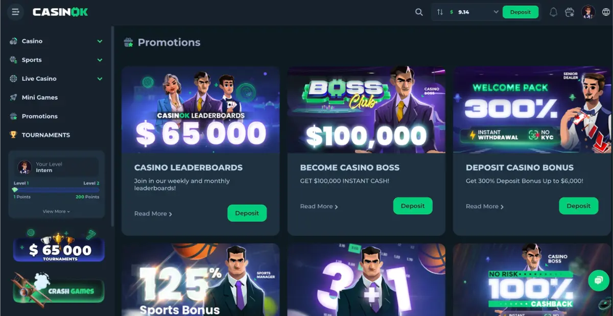 Casinok leaderboards