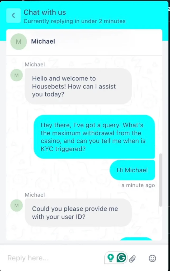 housebets customer support