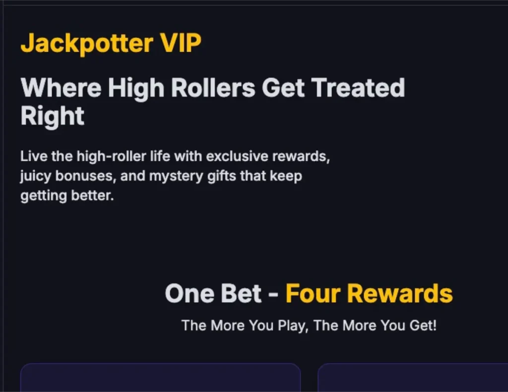 jackpotter VIP program
