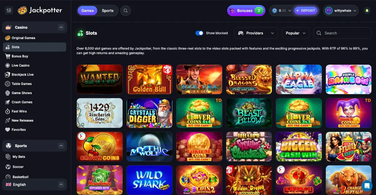 Jackpotter slots