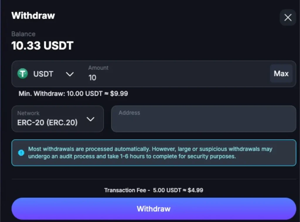 jackpotter withdrawals