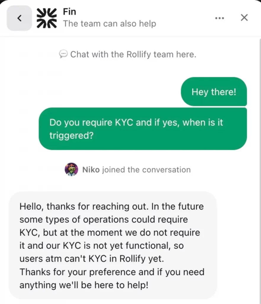 rollify customer support