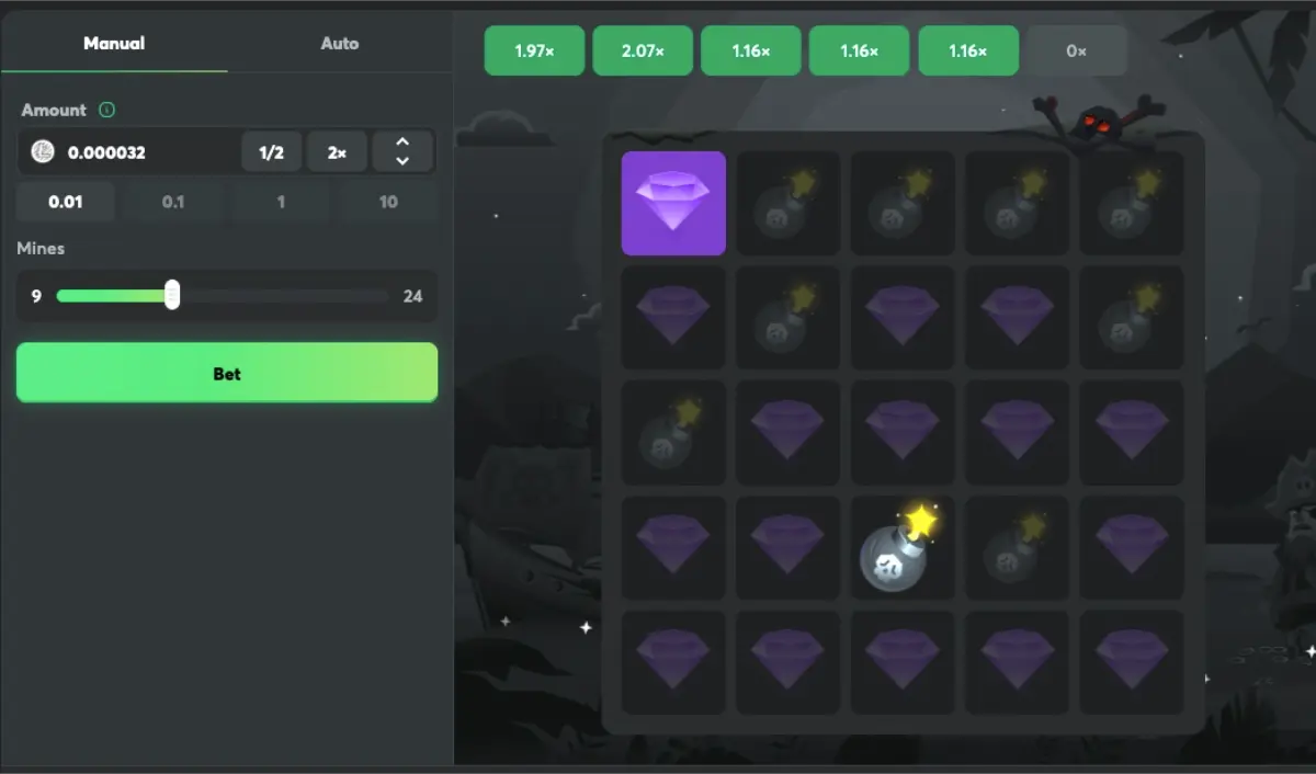 BC Game Mines Manual Mode