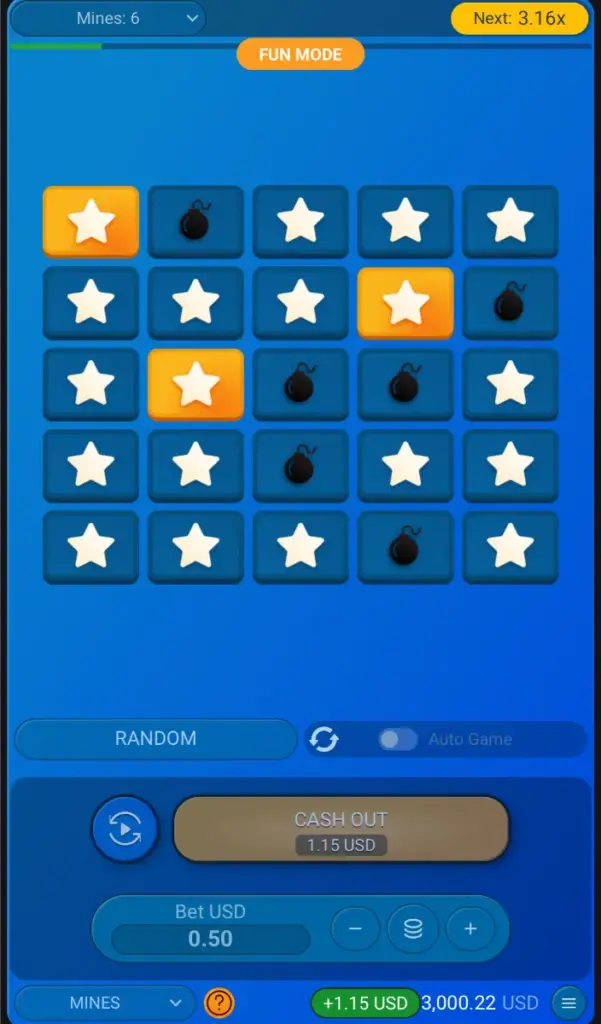 Mines by Spribe on mobile