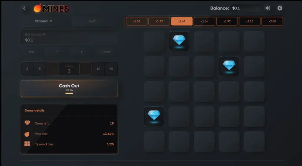Turbo Games Mines Desktop Cashout