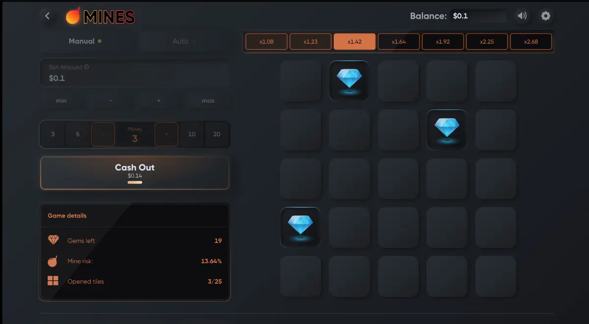 Turbo Games Mines Desktop Cashout