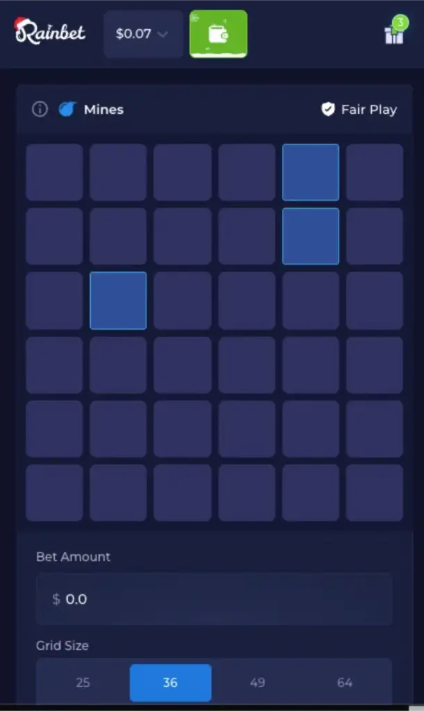 Rainbet Mines Mobile