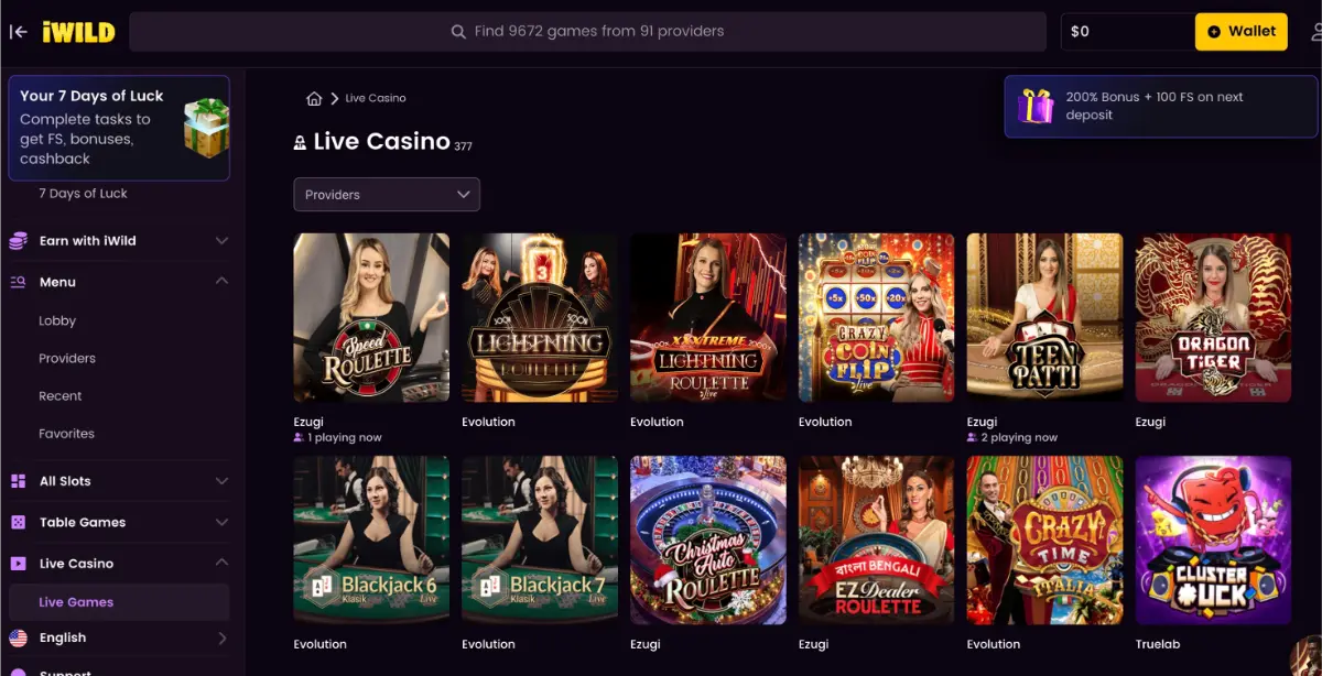iwild live casino