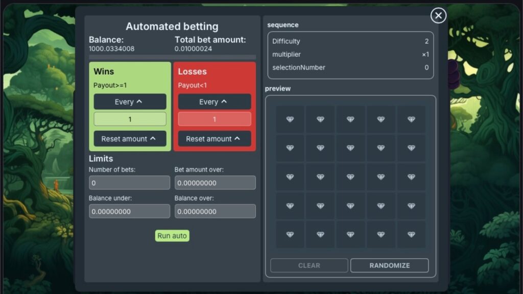jackpotter mines auto mode