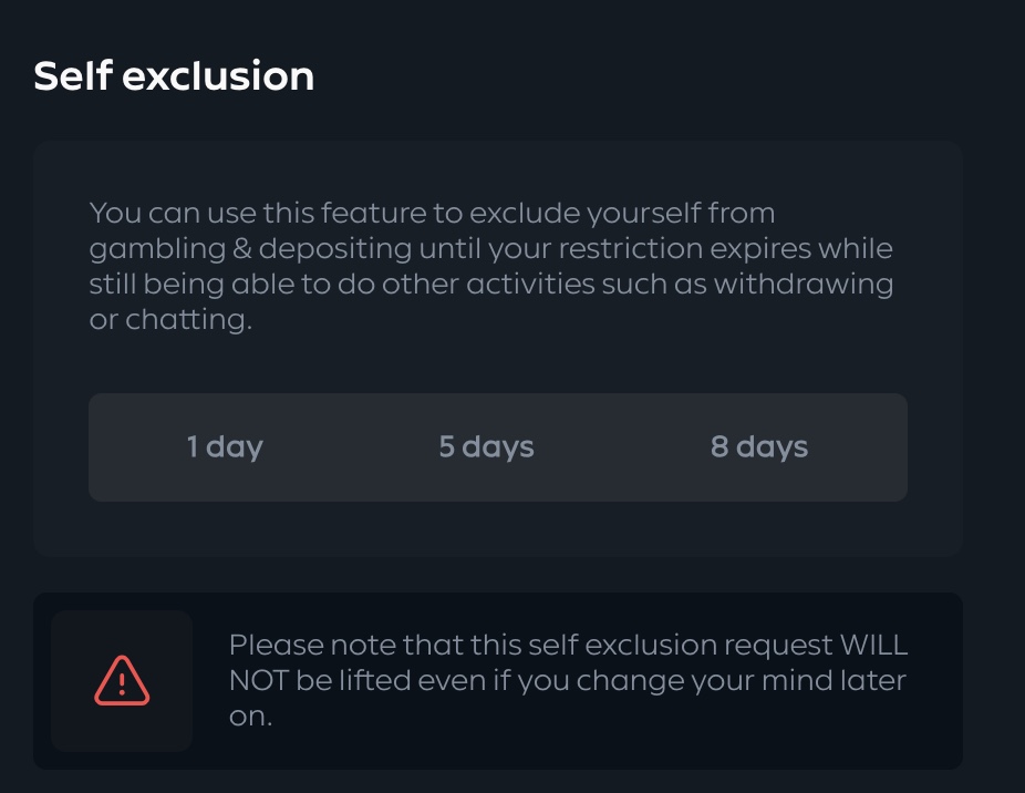 gamdom self exclusion