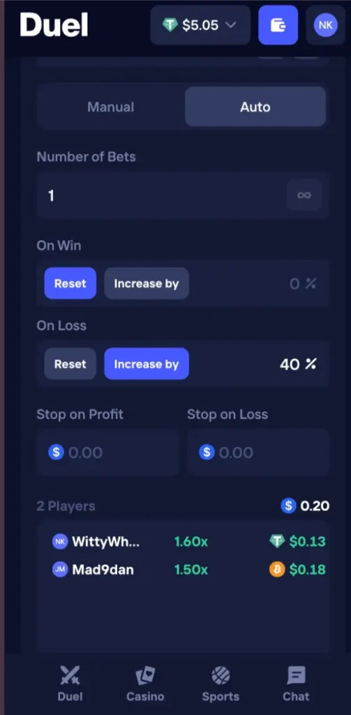 Duel Crash Mobile Auto Mode