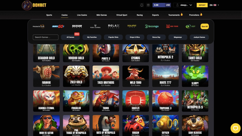 donbet elk studios slot games