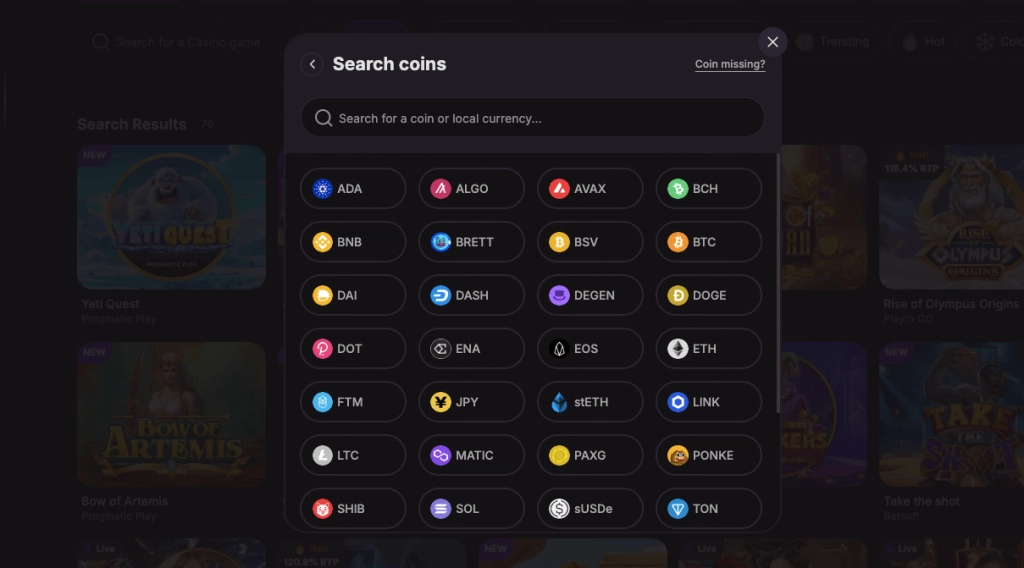 cloudbet cryptocurrencies