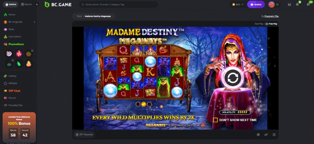 Madame Destiny Slot at BC.Game